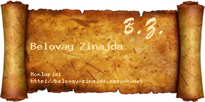 Belovay Zinajda névjegykártya